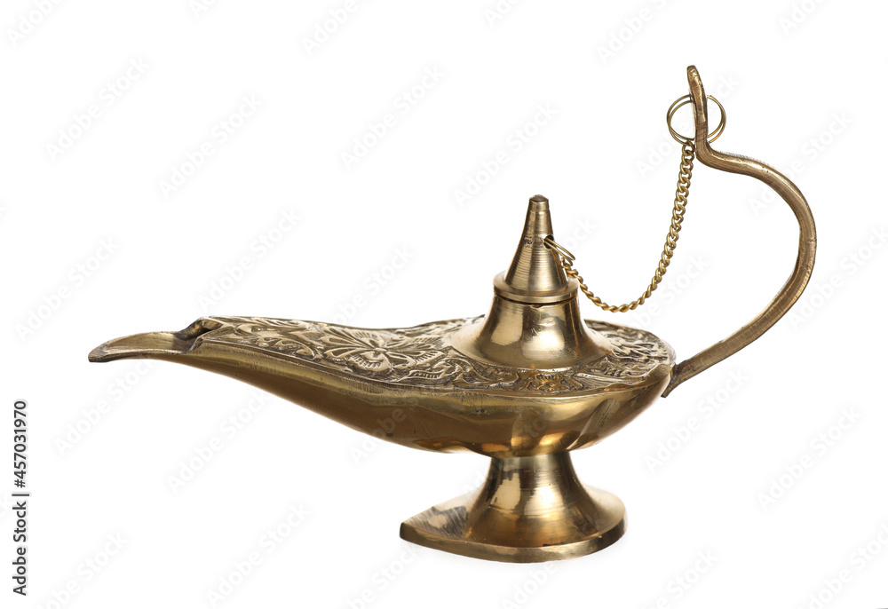 Aladdin lamp of wishes on white background Aladdin lamp of wishes on white background