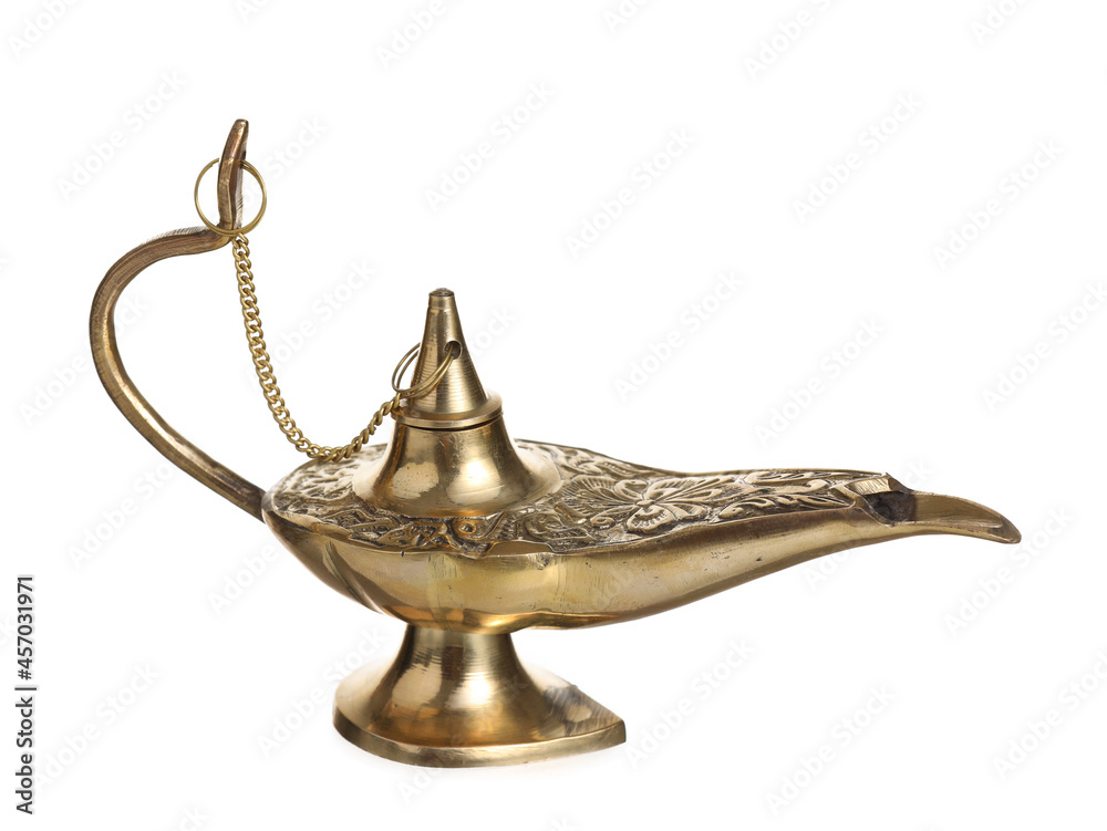 Aladdin lamp of wishes on white background Aladdin lamp of wishes on white background