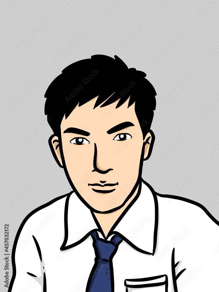 cute man cartoon on gray background