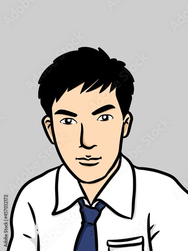 cute man cartoon on gray background