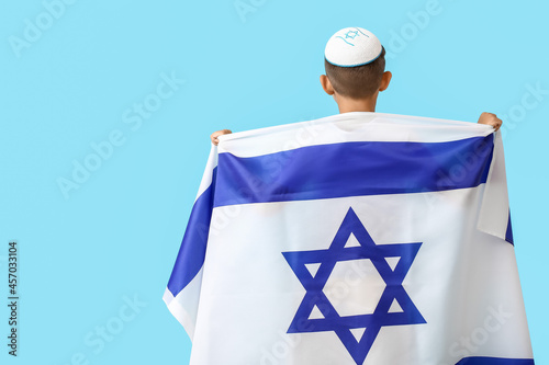 Little boy with the flag of...