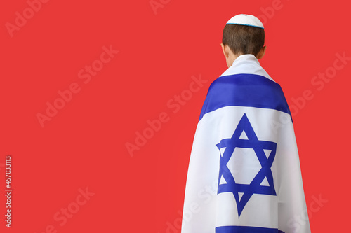Little boy with the flag of...