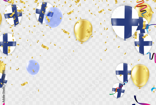 Finland Independence Day poster. Patriotic holiday. Finland balloons