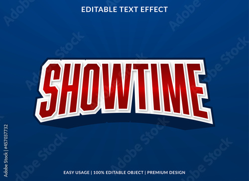 showtime text effect with abstract and bold style use for business logo and brand