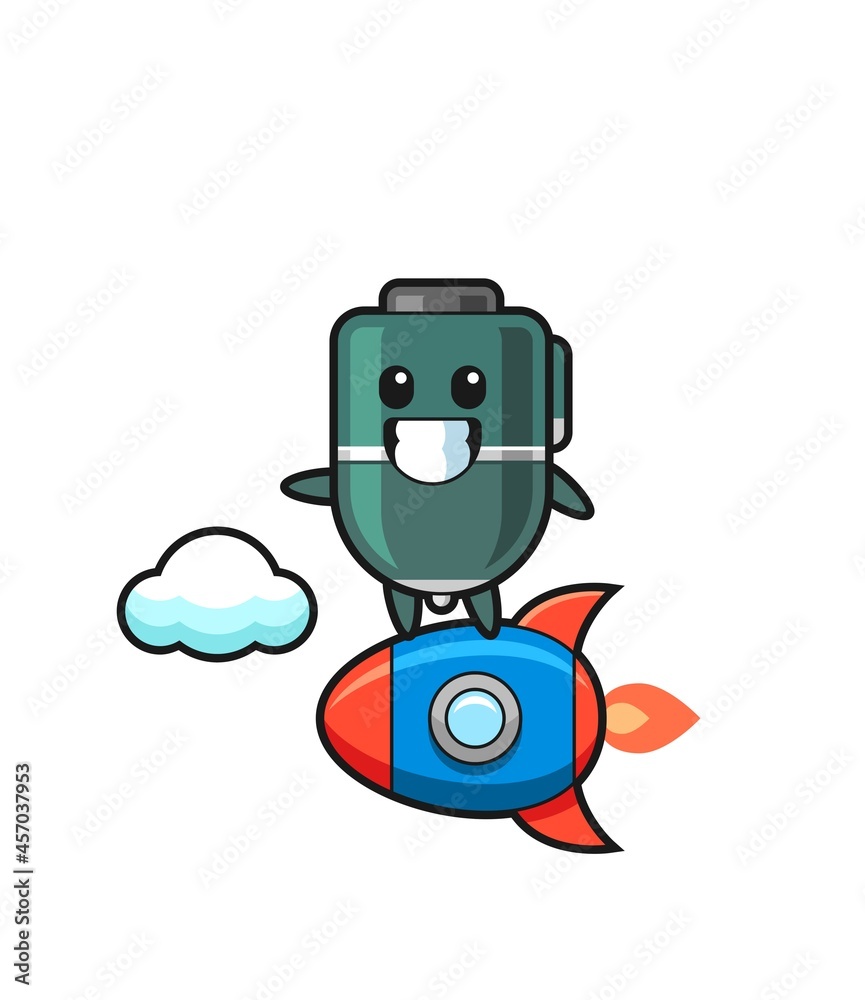 ballpoint pen mascot character riding a rocket ballpoint pen mascot character riding a rocket