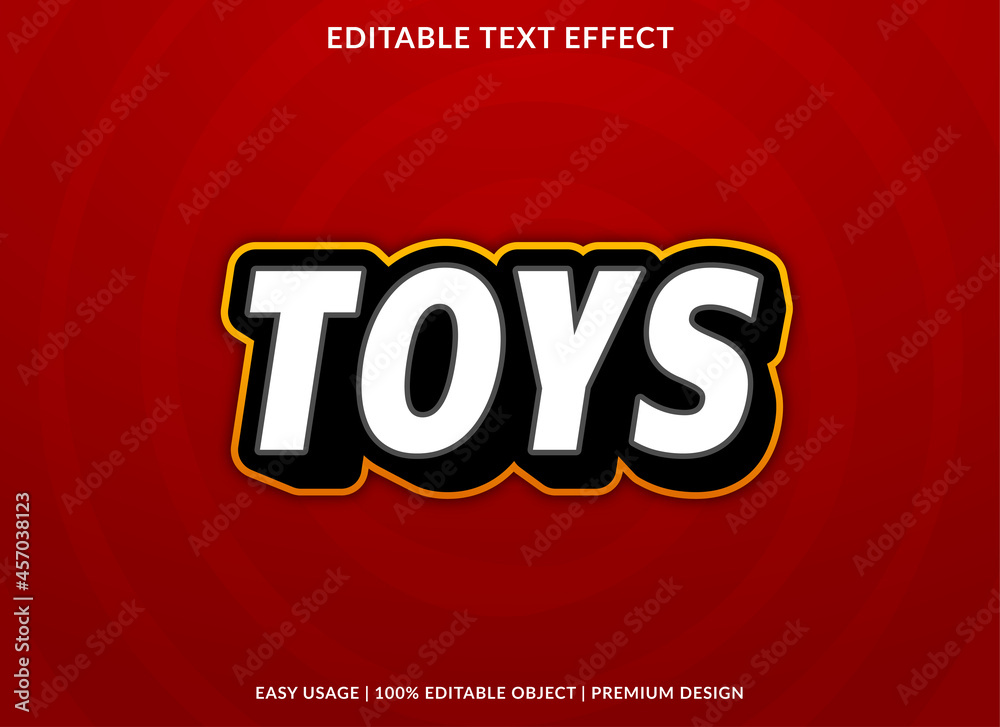 toys text effect with abstract and bold style use for business logo and brand
