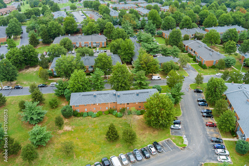 Aerial view of residential quarters at beautiful town urban landscape NJ