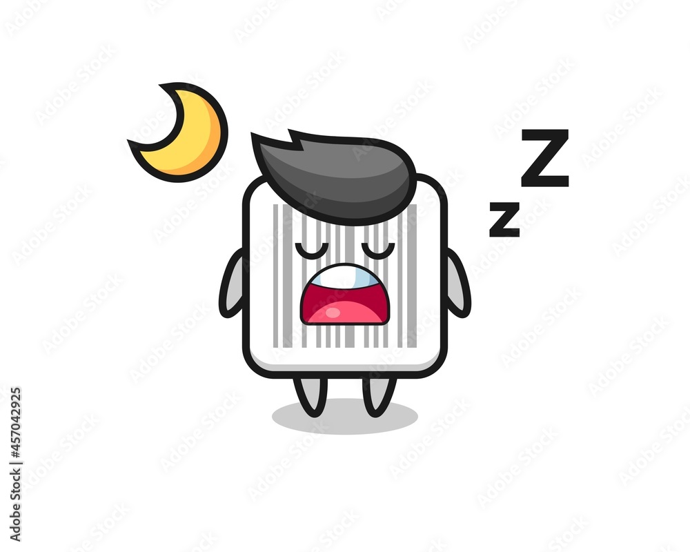 barcode character illustration sleeping at night barcode character illustration sleeping at night