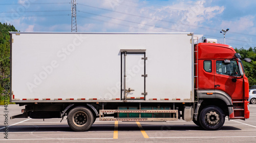 white truck on the road