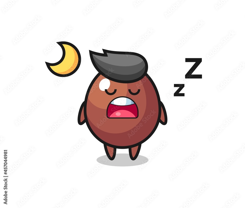 chocolate egg character illustration sleeping at night