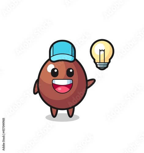 chocolate egg character cartoon getting the idea