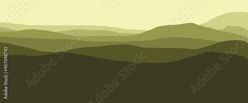 3440 x 1440 mountain landscape illustration used for background, backdrop, web banner, adventure banner, desktop background.