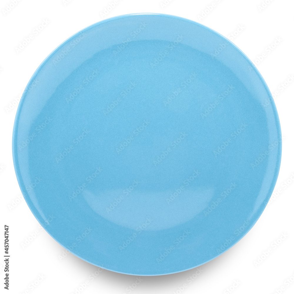 Blue circle ceramics plate isolated on white background. Blue circle ceramics plate isolated on white background.