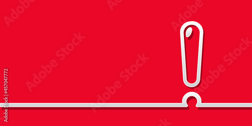 exclamation mark on red background. with copy space. for your design. vector illustration