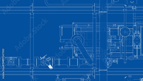 Pump station. Vector