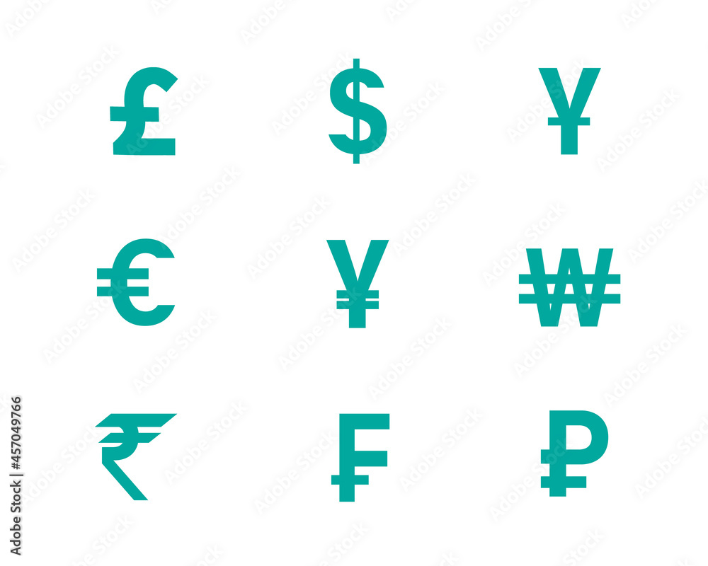 Currency icon set design illustration vector Currency icon set design illustration vector