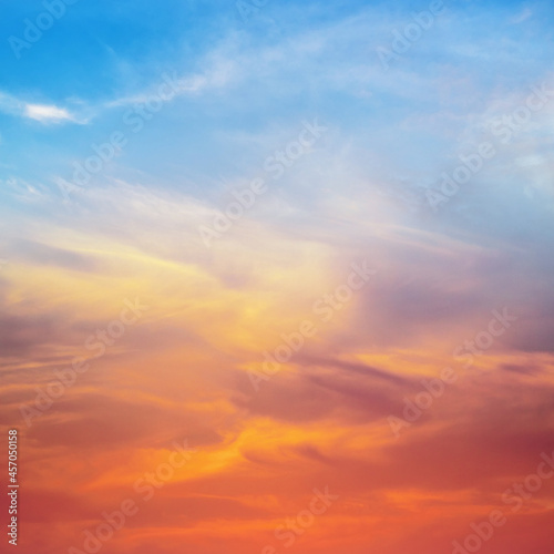 Blue and red sky clouds background. © GIS