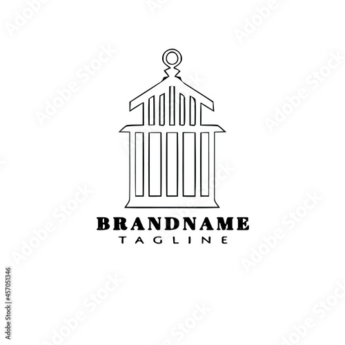 birdcage cartoon logo icon design template black vector illustration