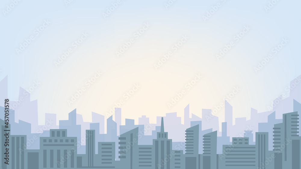 City skyline, urban background, space for text, banner, business or environment  concept.