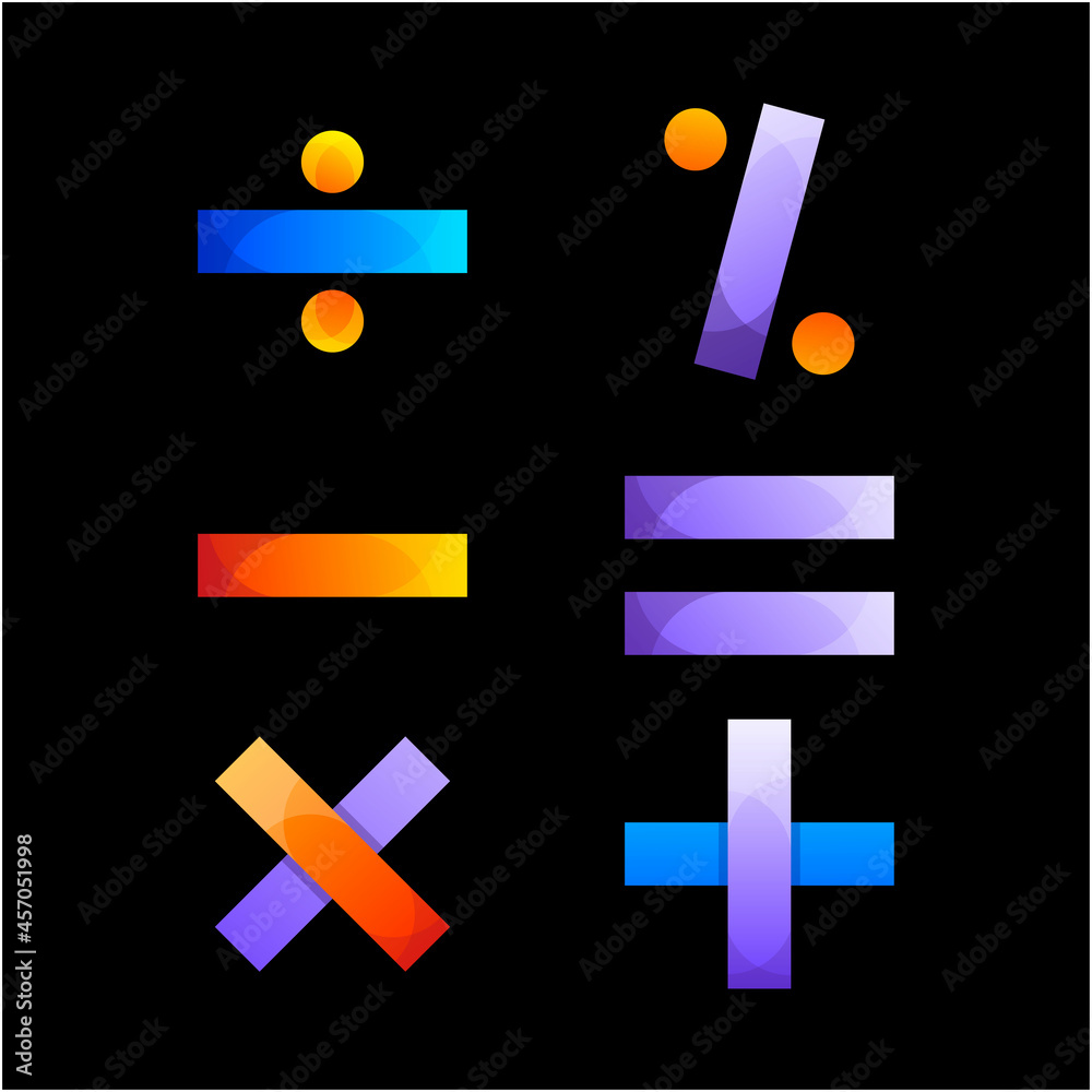 Obraz premium creative set of math symbols logo design template
