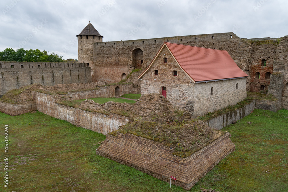 Museum in Ivangorod Fortress. It is a former small gunpowder barn of 17 century. The fortress was built in 1492. Ivangorod, Russia