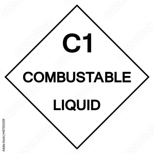 C1 Combustable Liquid Label Symbol Sign ,Vector Illustration, Isolate On White Background Label .EPS10
