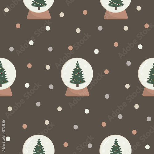 Seamless pattern with christmas snowballs. Endless christmas background. Eps 10.