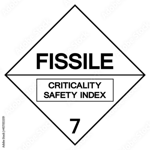 Fissile Criticality Safety Index Label Symbol Sign ,Vector Illustration, Isolate On White Background Label .EPS10