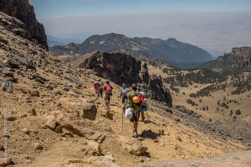 hiking in the mountains