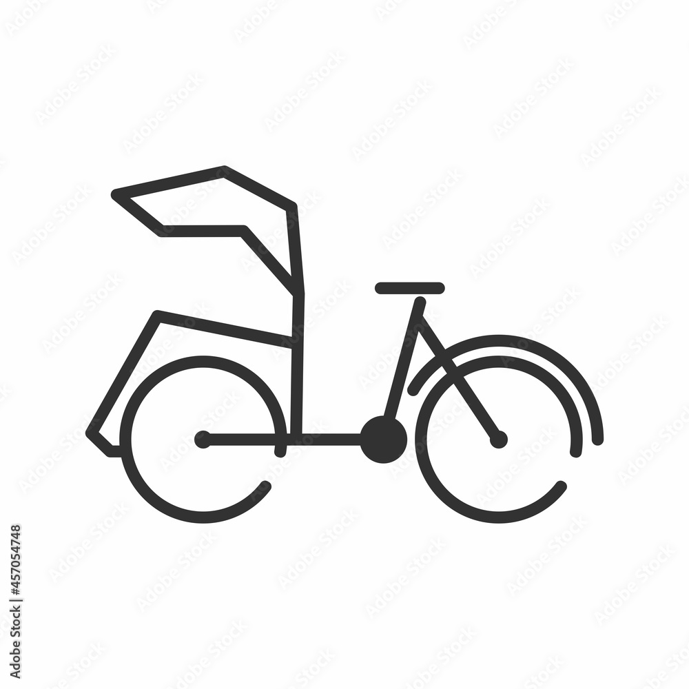 Javanese Pedicab (Traditional Transportation) outline icon. Isolated outline icon on a white background. Very suitable for your app design, web design, poster design, etc. Javanese Pedicab (Traditional Transportation) outline icon. Isolated outline icon on a white background. Very suitable for your app design, web design, poster design, etc.