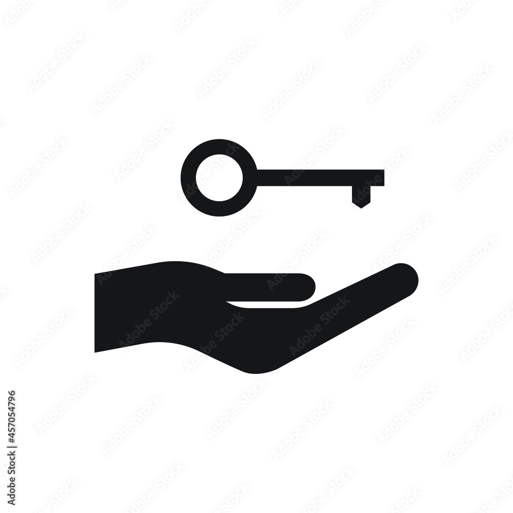 Hand holding key icon design vector illustration Hand holding key icon design vector illustration