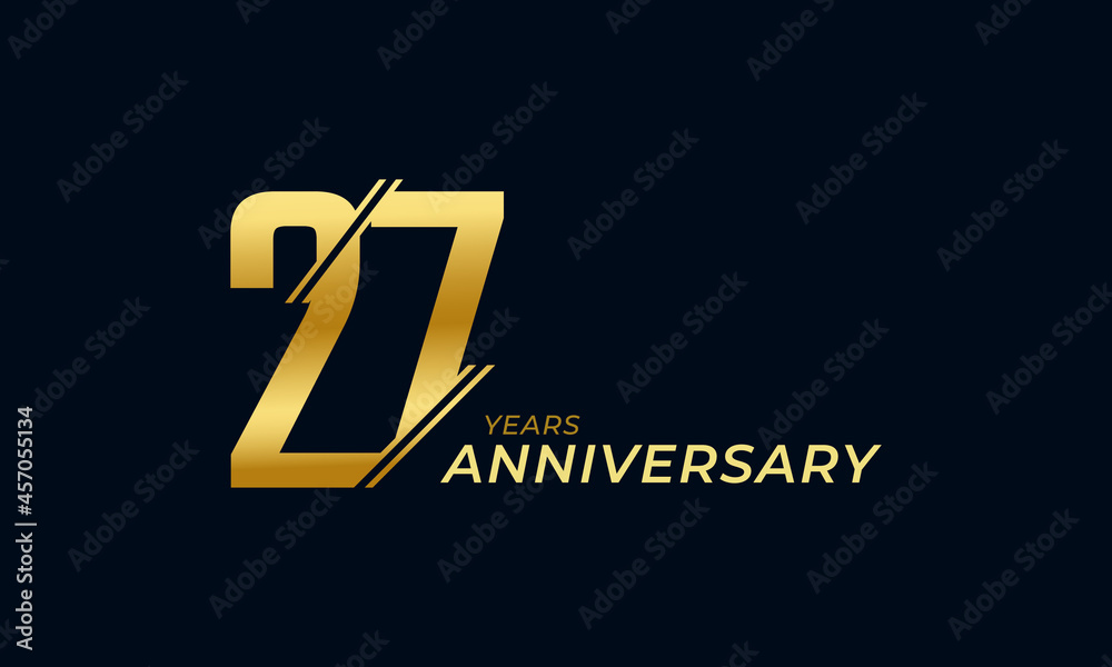 27 Year Anniversary Celebration Vector. Happy Anniversary Greeting Celebrates Template Design Illustration