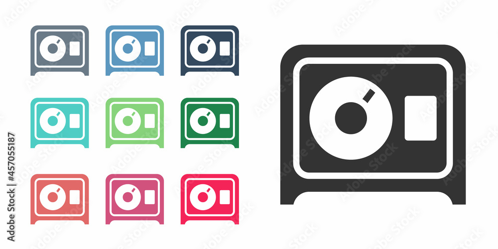Black Safe icon isolated on white background. The door safe a bank vault with a combination lock. Reliable Data Protection. Set icons colorful. Vector Black Safe icon isolated on white background. The door safe a bank vault with a combination lock. Reliable Data Protection. Set icons colorful. Vector