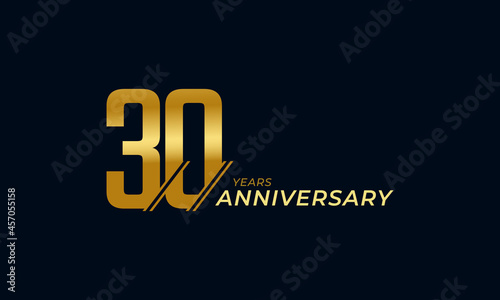 30 Year Anniversary Celebration Vector. Happy Anniversary Greeting Celebrates Template Design Illustration