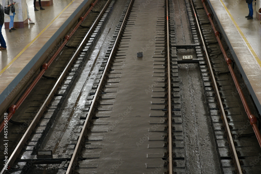 Railway tracks in the metro