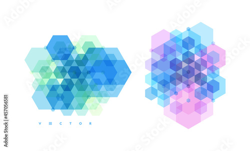 Abstract geometric background with transparent colored figures. Template for poster, flyer, banner or book cover. Vector illustration for design.