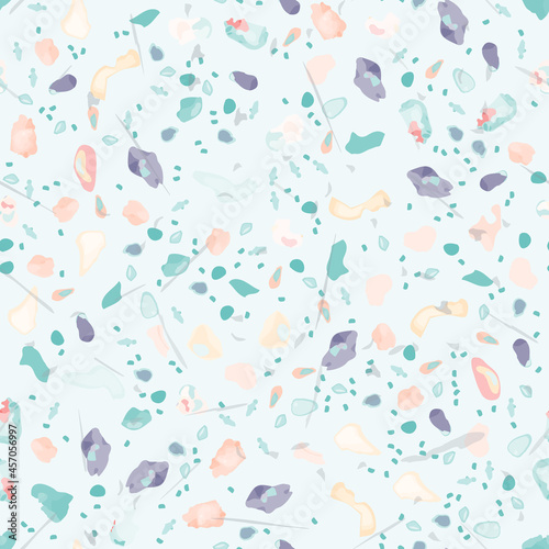 Terrazzo Texture Vector. Flooring Seamless Pattern