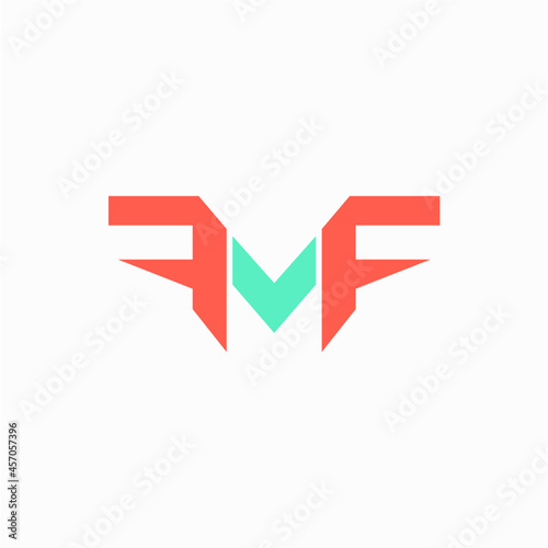 FMF or MF or FM initial logo vector image