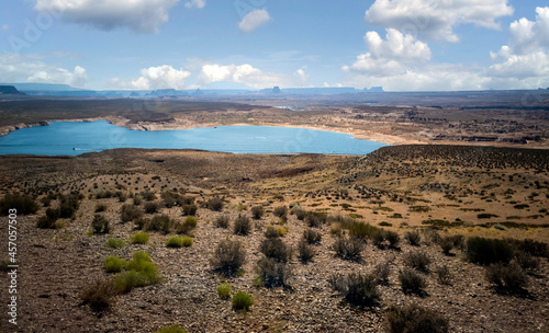 Impressive Wahweap Bay on a smoldering hot summer day in Lake Powell Arizona