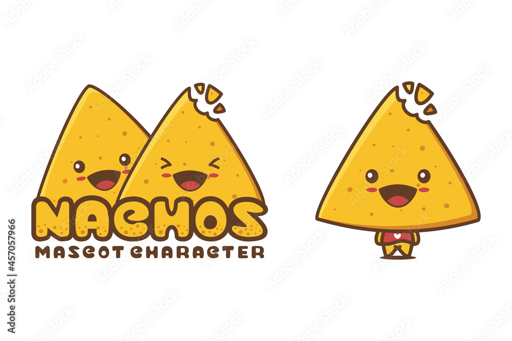 cute nachos mascot, food cartoon illustration cute nachos mascot, food cartoon illustration