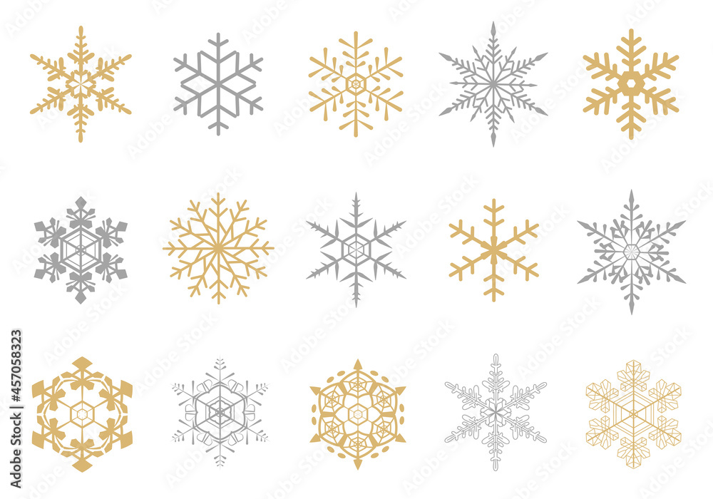 雪の結晶のベクターイラストアイコンセット