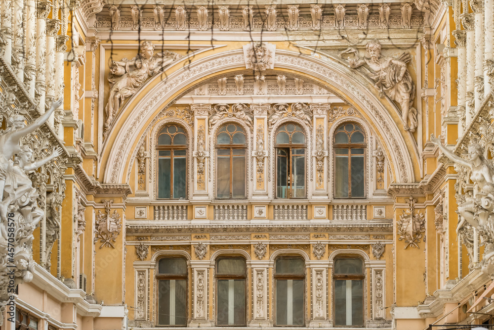 Fototapeta premium The facade of the historic Odessa Passage complex in Odessa, Ukraine