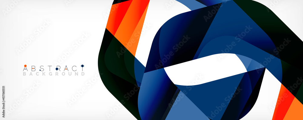 Geometric abstract background - multicolored abstract shapes on white. Vector Illustration For Wallpaper, Banner, Background, Landing Page Geometric abstract background - multicolored abstract shapes on white. Vector Illustration For Wallpaper, Banner, Background, Landing Page