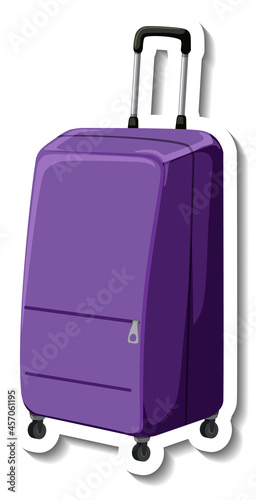 Travel plastic suitcase with wheel cartoon sticker