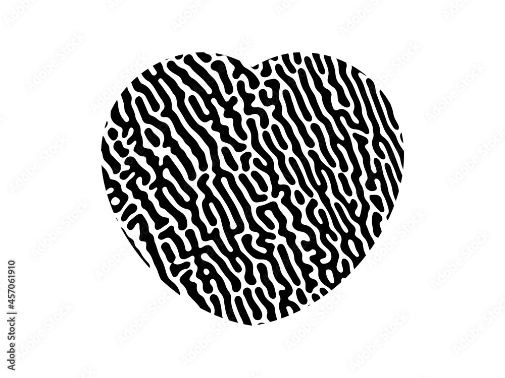 Fingerprint heart silhouette Fingerprint heart silhouette