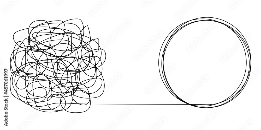 Tangled and unraveled tangles, problem solving process Tangled and unraveled tangles, problem solving process