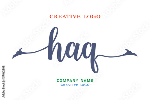 HAQ lettering logo is simple, easy to understand and authoritative photo