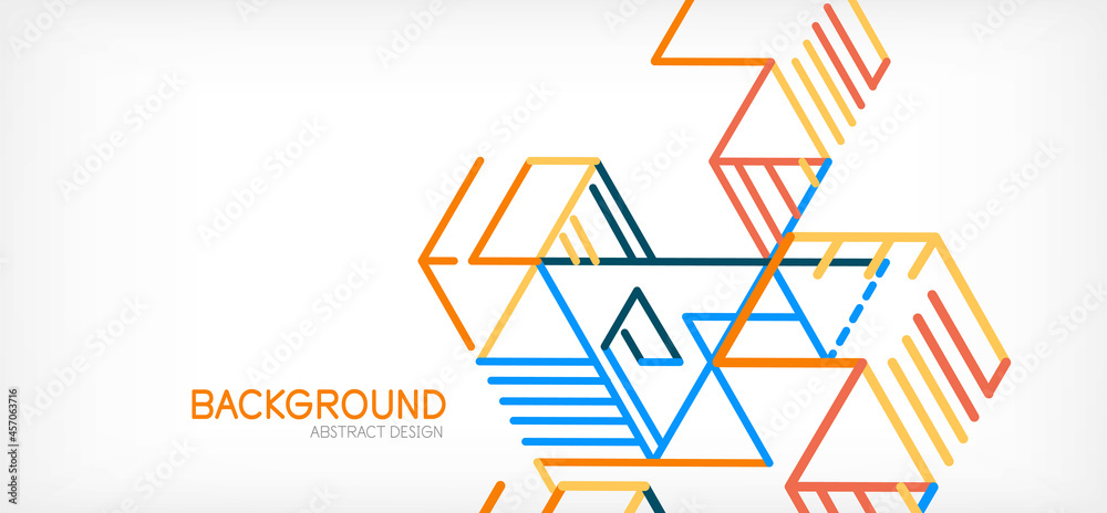 Abstract background. Color lines on white background. Linear abstract composition. Techno or business concept for wallpaper, banner, background, landing page Abstract background. Color lines on white background. Linear abstract composition. Techno or business concept for wallpaper, banner, background, landing page