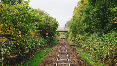 Rail track in Furano, Hokkaido, Japan