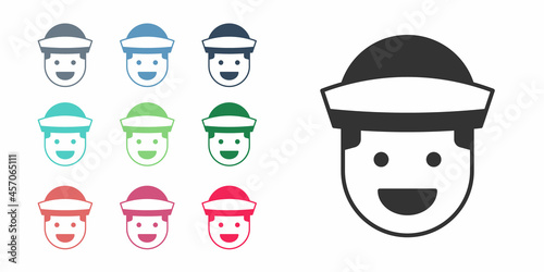 Black Sailor icon isolated on white background. Set icons colorful. Vector